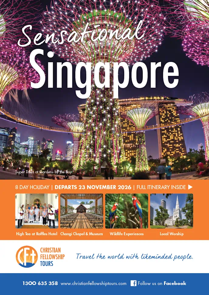 Singapore Supertrees and skyline at night