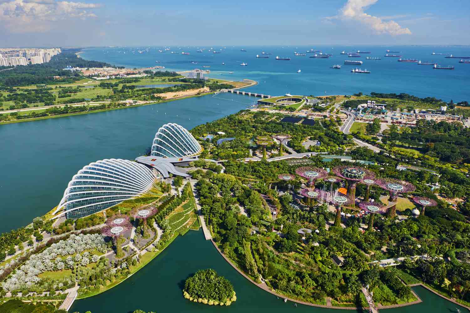Aerial view of Gardens by the Bay, Singapore