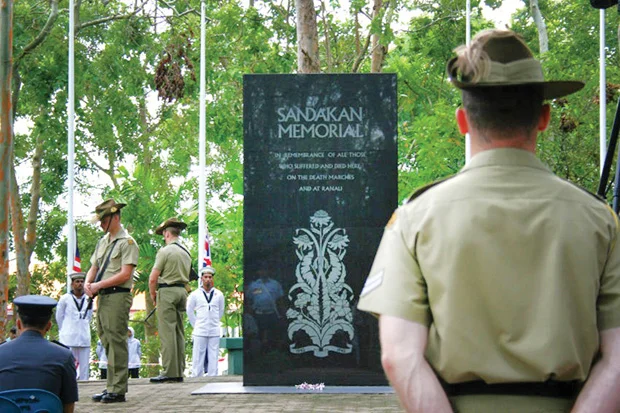 Soldiers at Sandakan Memorial ceremony