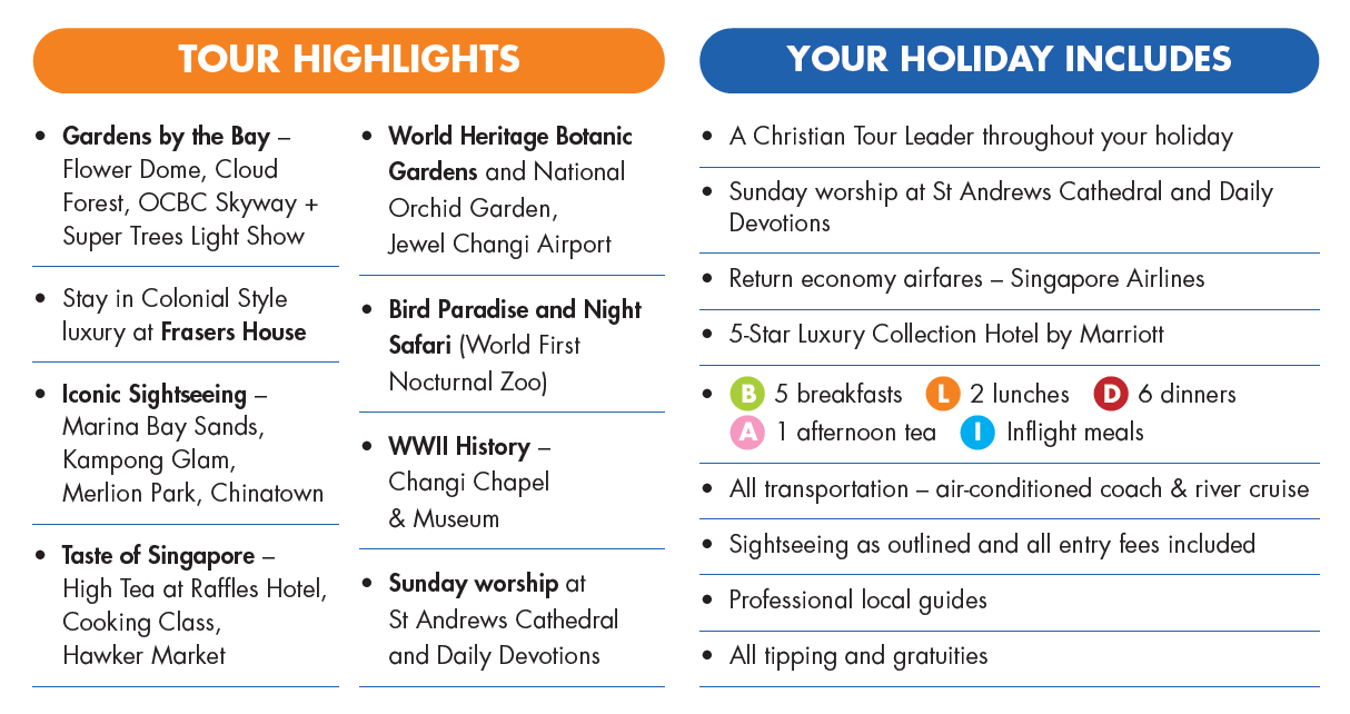 Singapore tour highlights and inclusions list